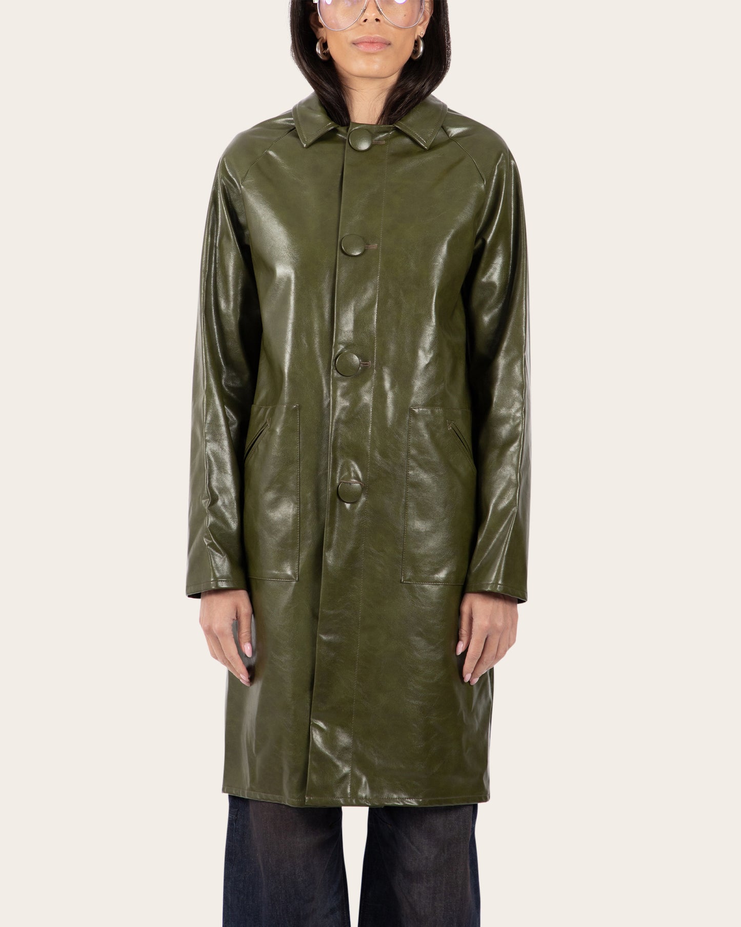 Faux Leather Coat