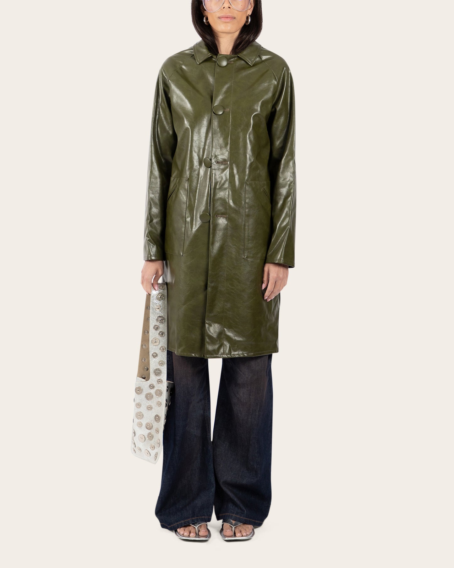 Faux Leather Coat