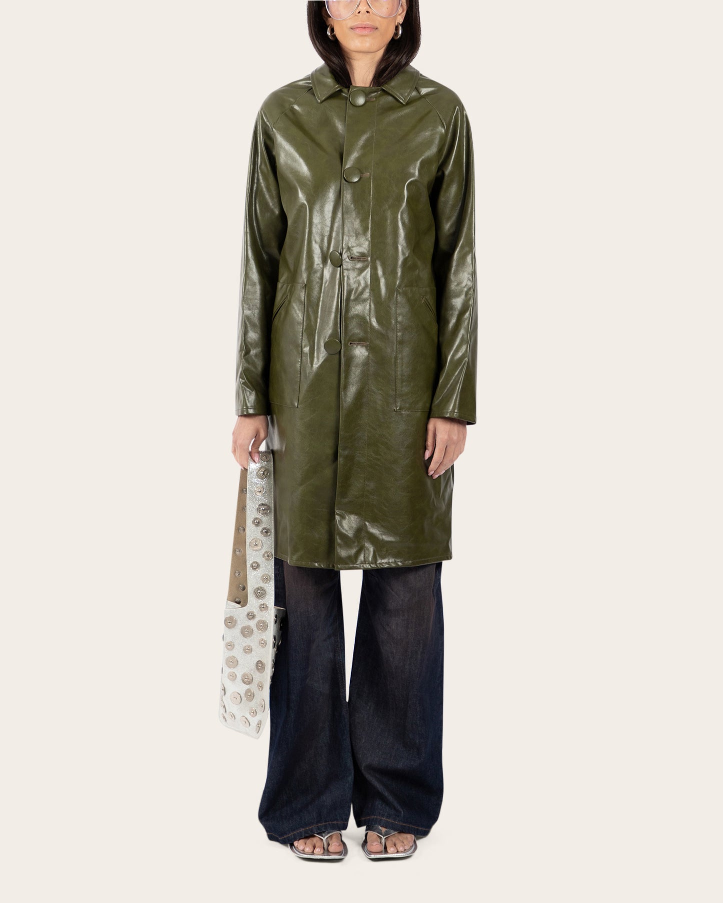 Faux Leather Coat