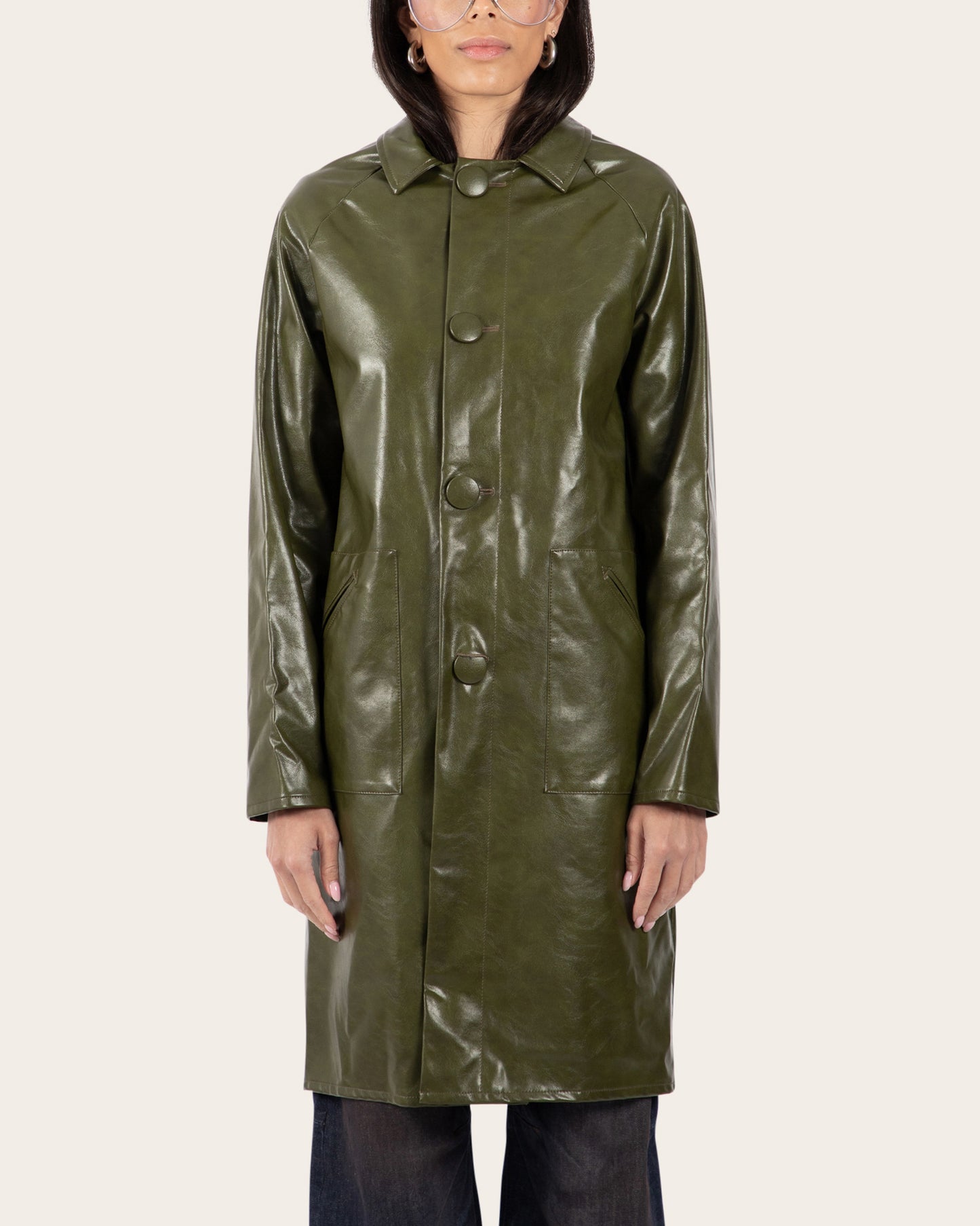 Faux Leather Coat