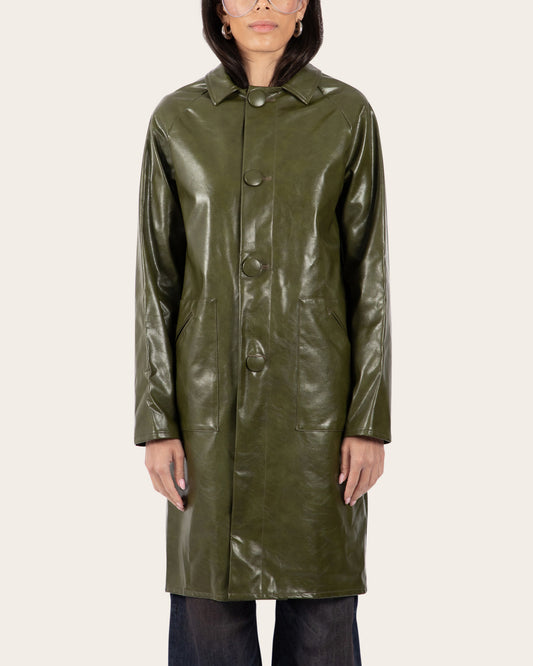 Faux Leather Coat
