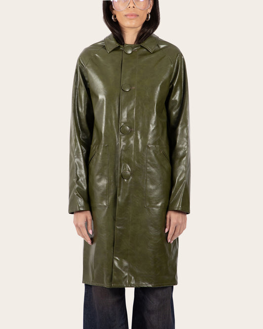 Faux Leather Coat