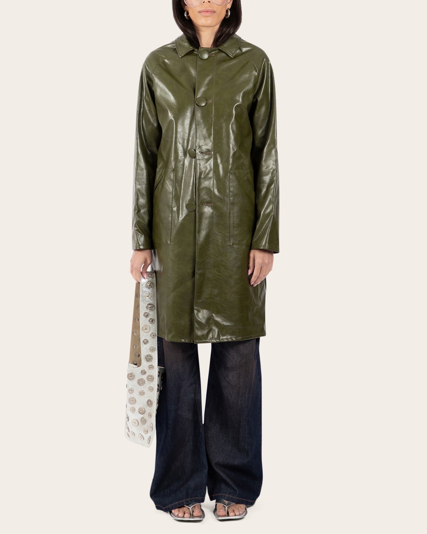 Faux Leather Coat