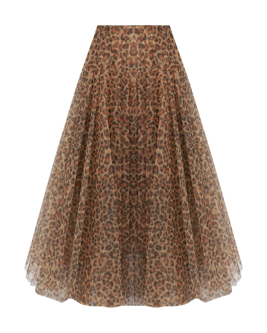 Leopard Tulle Darian Skirt