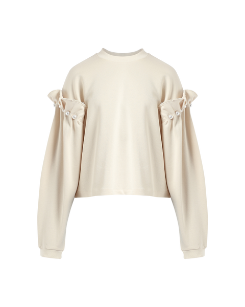 Cropped Faux Pearl Jumper