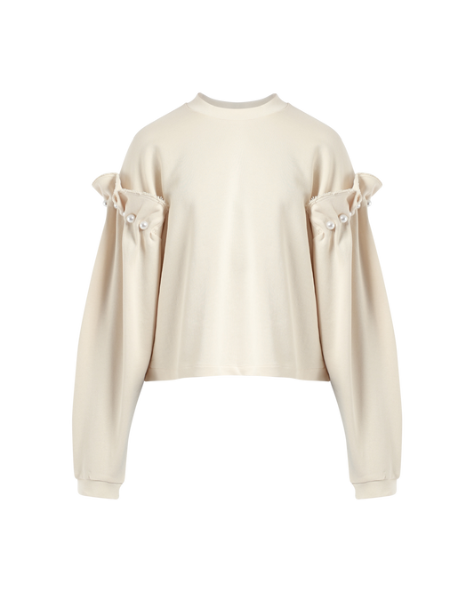 Cropped Faux Pearl Jumper