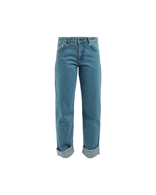 Mid-Rise Turn-Up Hem Jeans