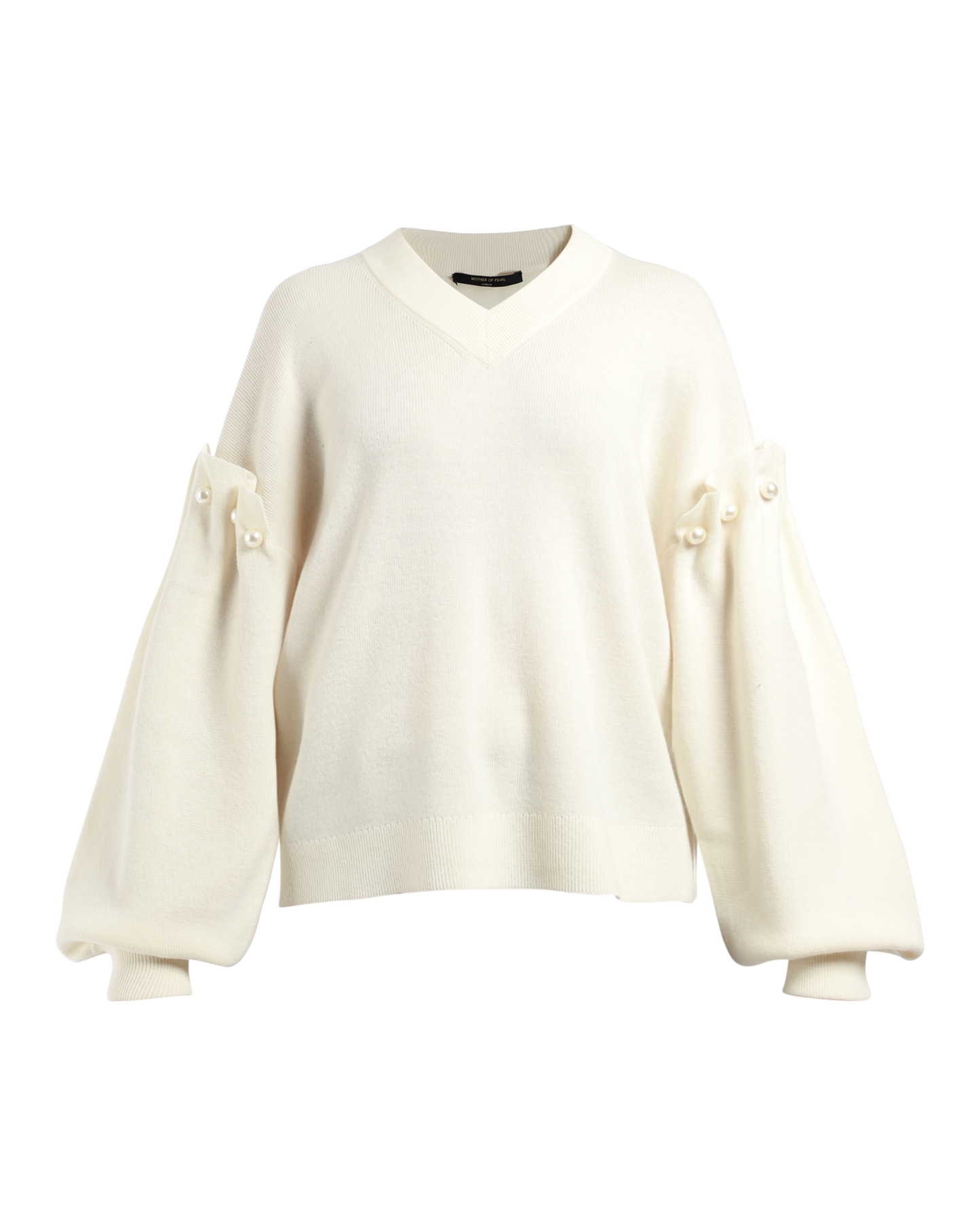 V-Neck Faux Pearl Jumper