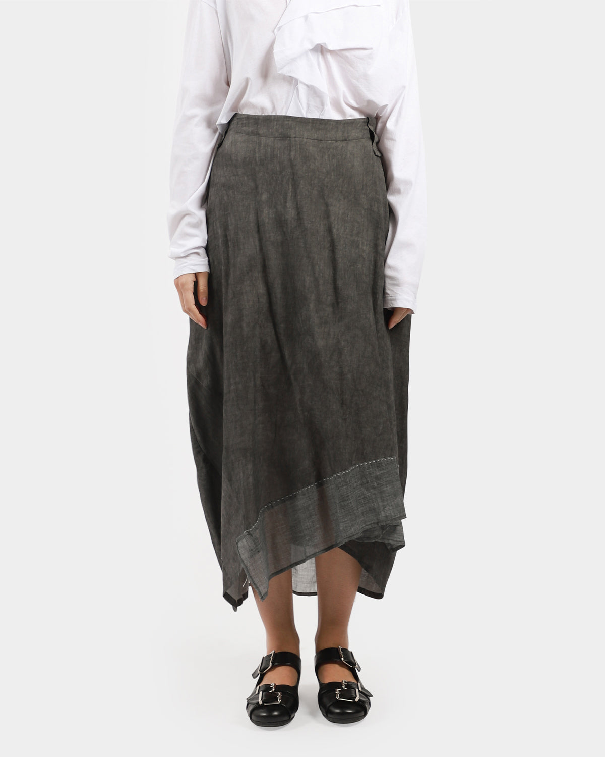 Charcoal Contrast Stitch Skirt