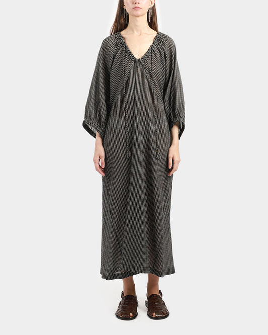 Check V-Neck Dress
