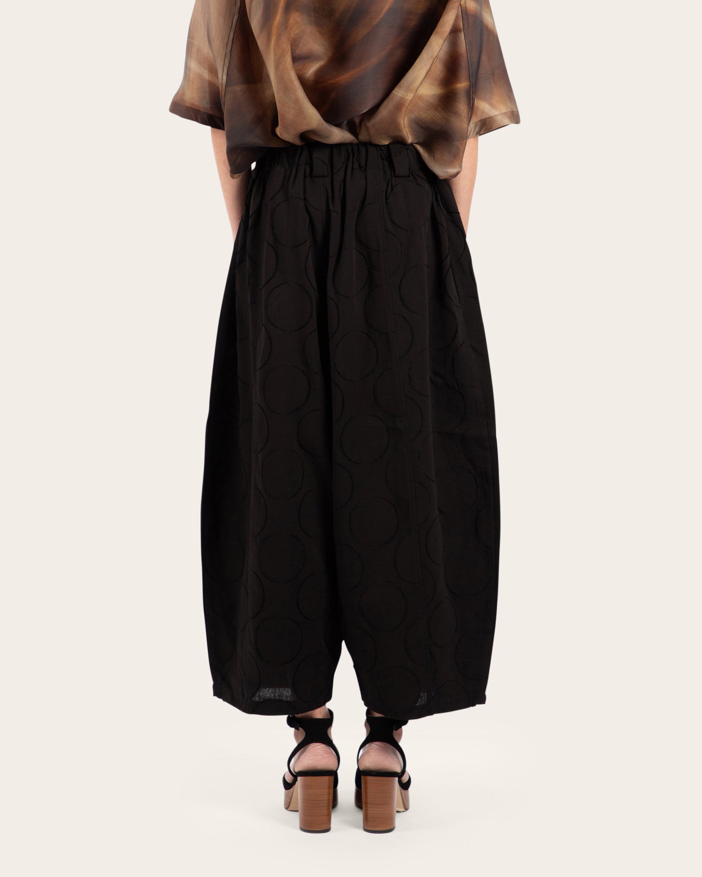 Circle Jacquard Barrel Pants