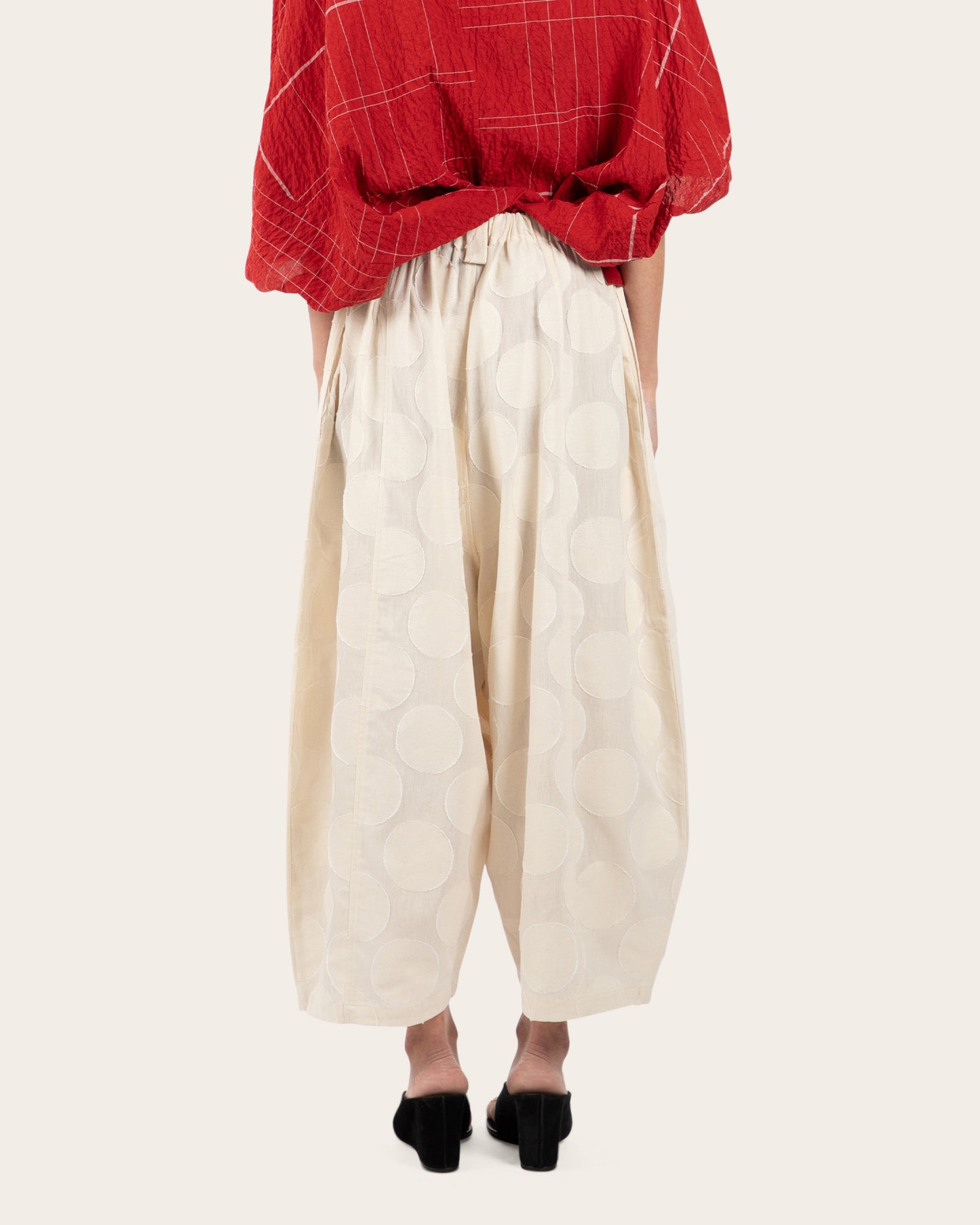 Circle Jacquard Barrel Pants