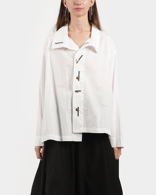 Contrast Button Hole Blouse