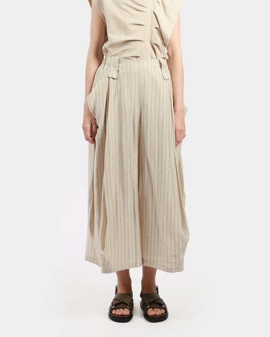 Cropped Striped Balloon Pant