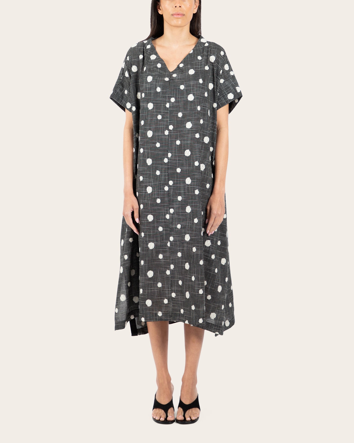Grid Polka Dot Dress