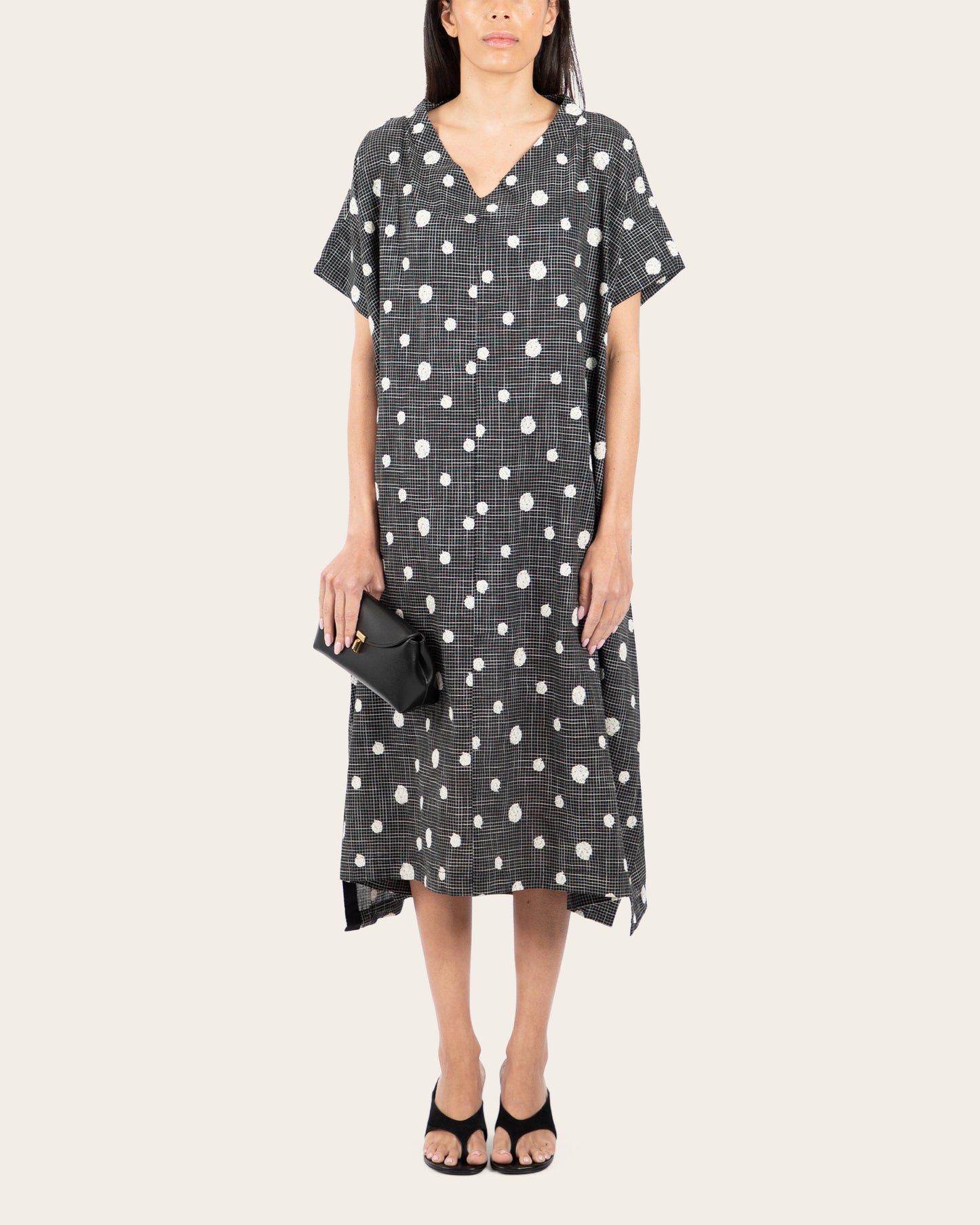 Grid Polka Dot Dress