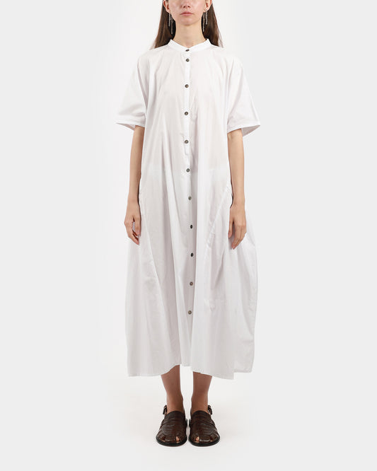 Side Pleat Button-Up Dress