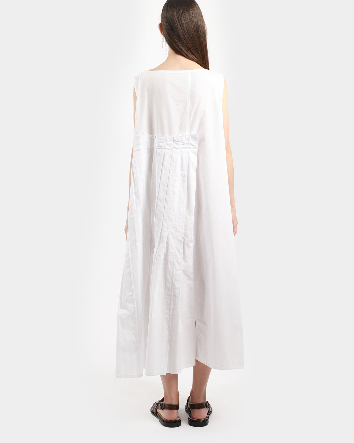Side Pleat Sleeveless Dress
