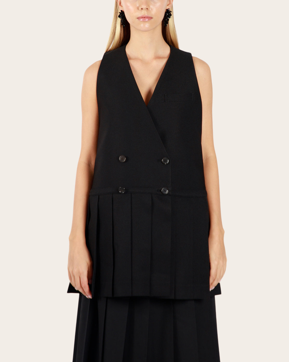 Pleat Hem Vest