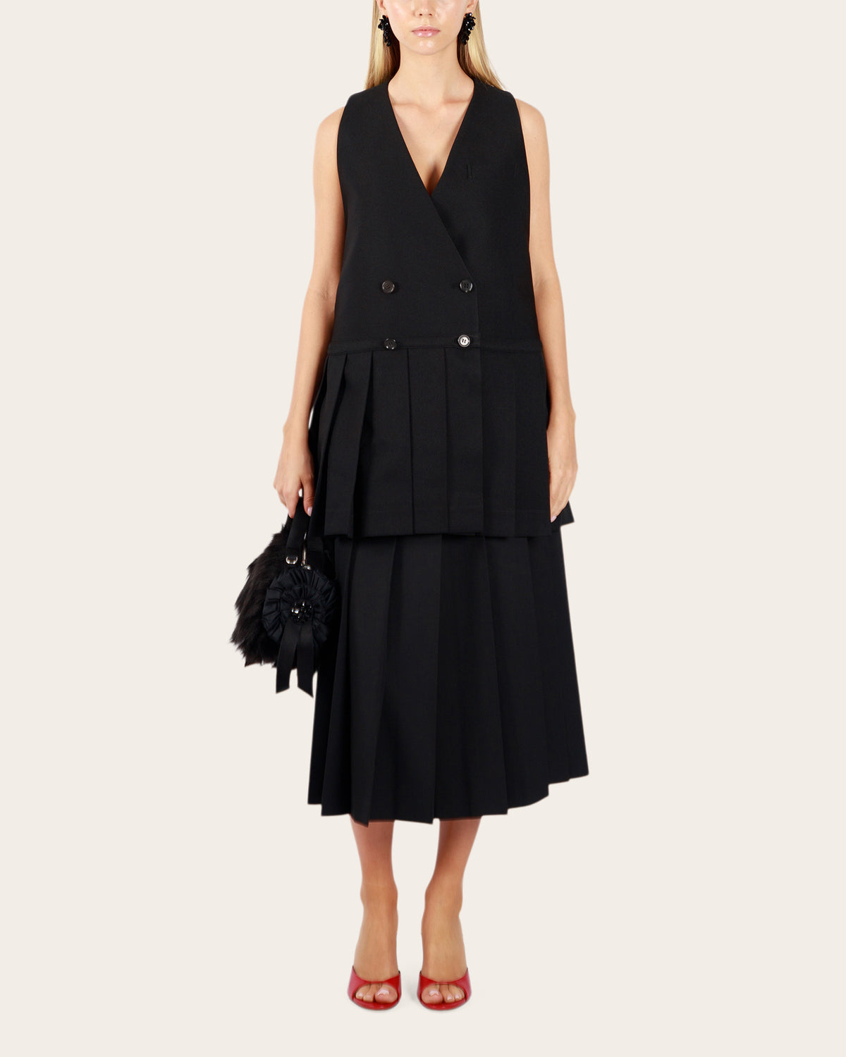 Pleat Hem Vest