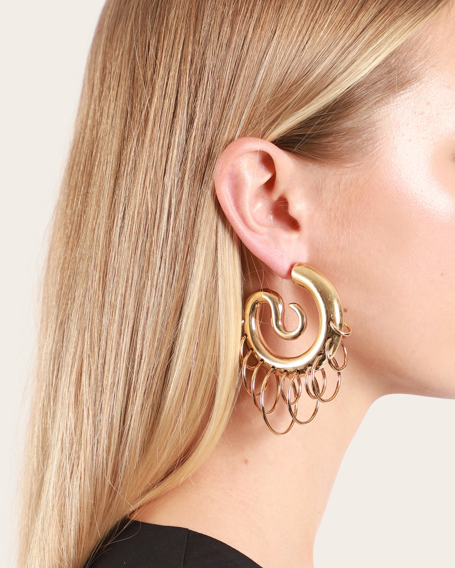 Pierced Serpent Hoops Medium