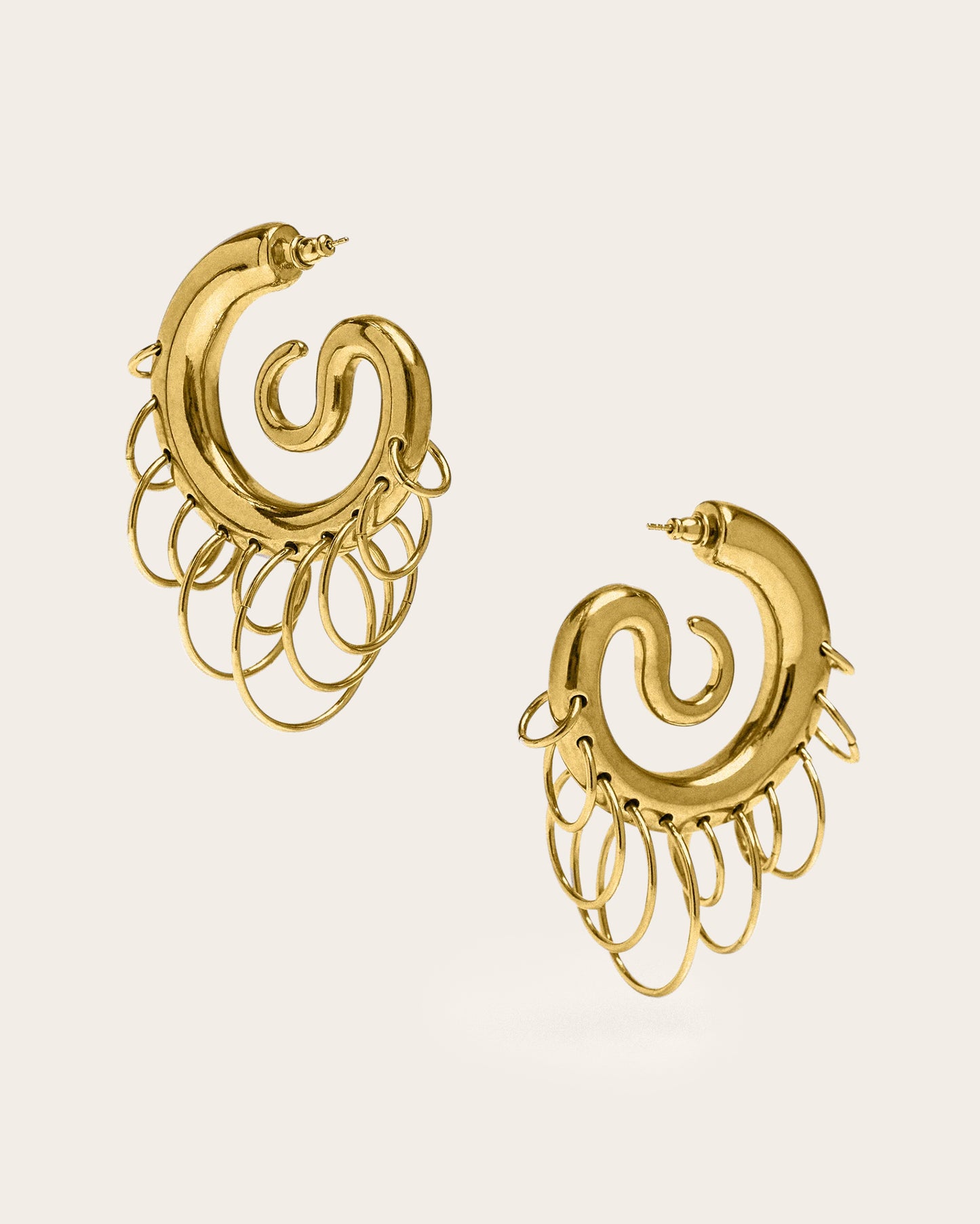 Pierced Serpent Hoops Medium