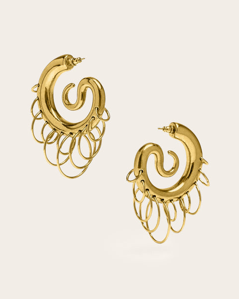 Pierced Serpent Hoops Medium