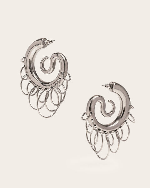 Pierced Serpent Hoops Medium