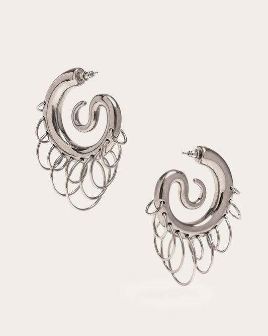 Pierced Serpent Hoops Medium