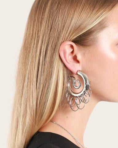 Pierced Serpent Hoops Medium