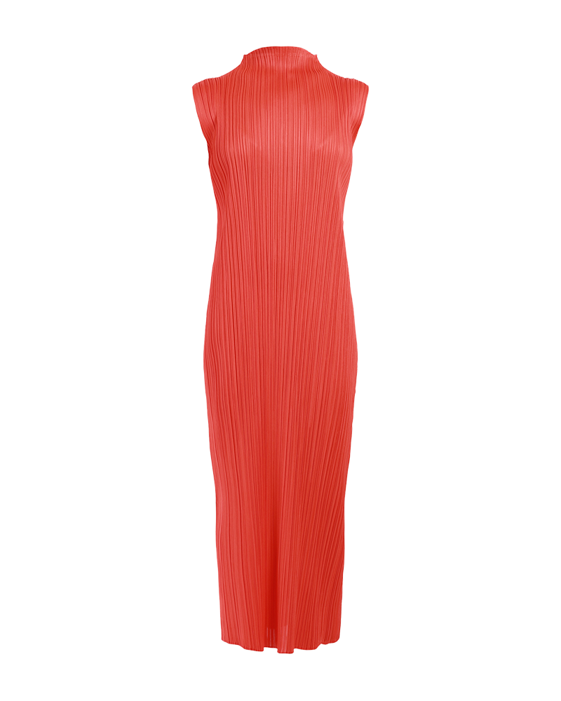 pleats-please-by-issey-miyake-sleeveless-high-neck-dress-april-colours-bright-red