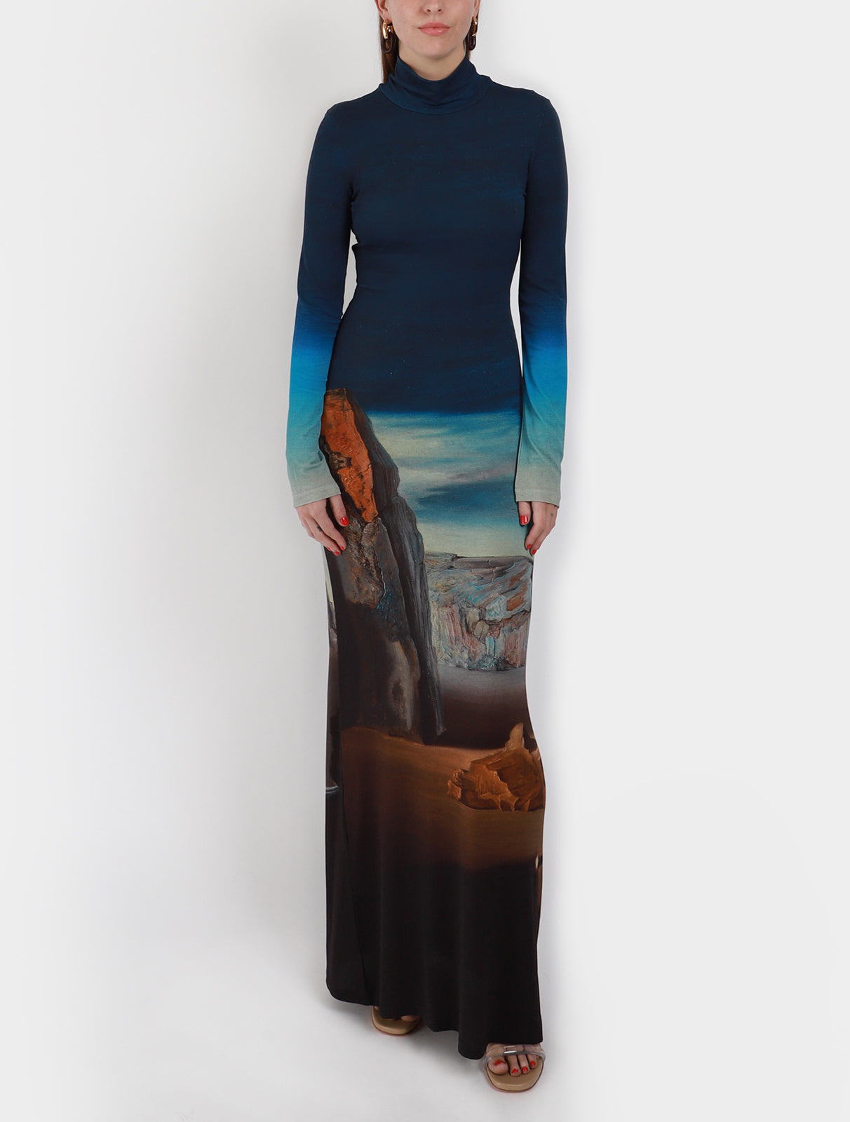 Dali Landscape Print Dress