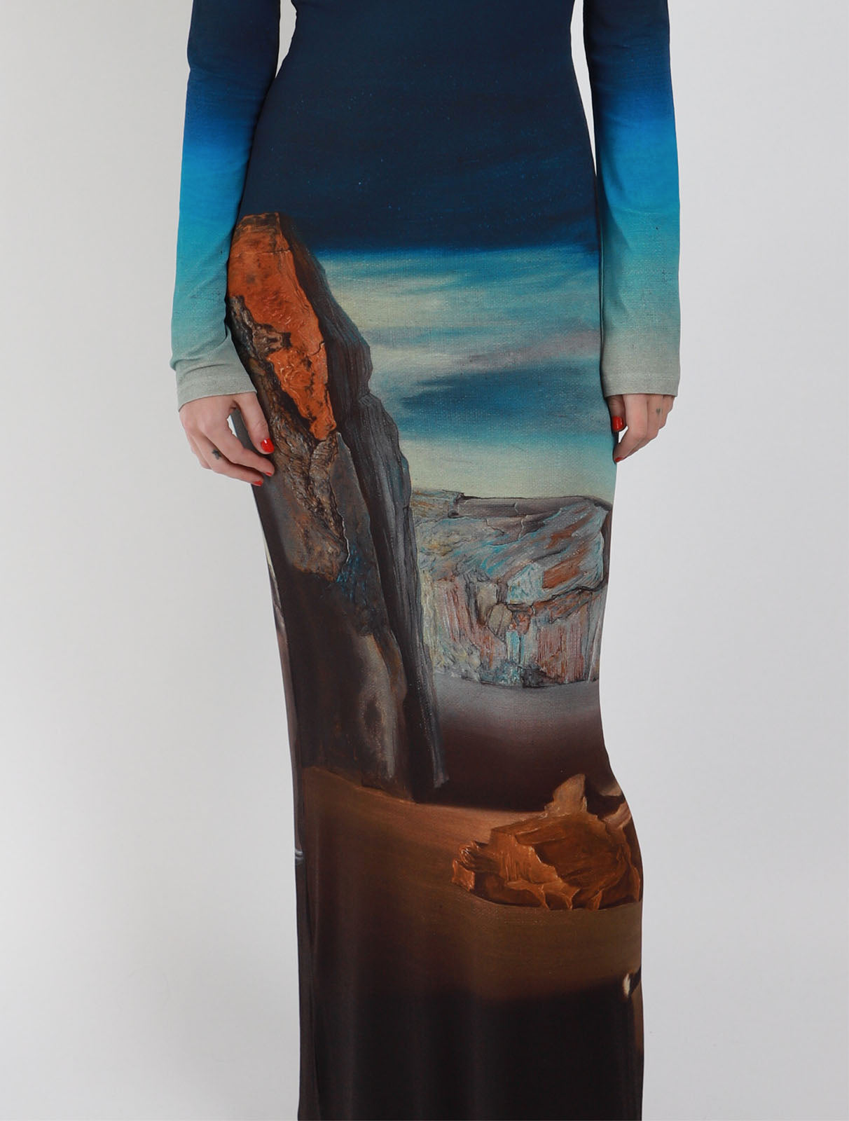 Dali Landscape Print Dress