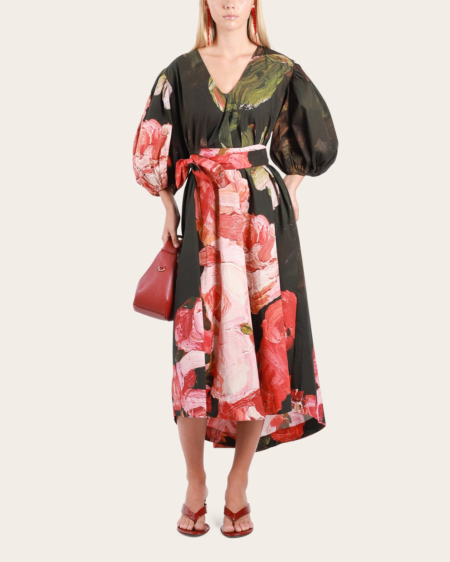 Red Roses Smock Dress