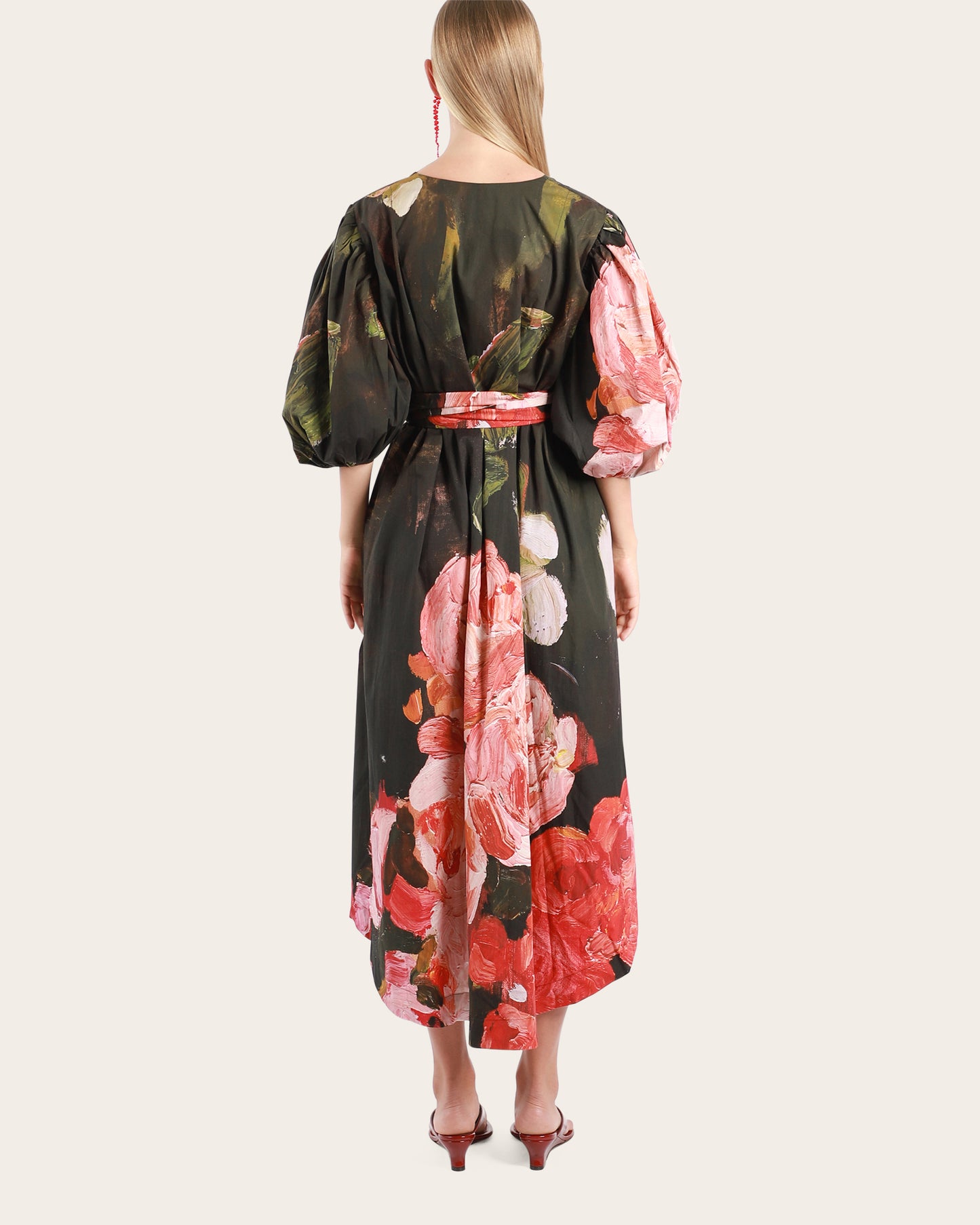 Red Roses Smock Dress