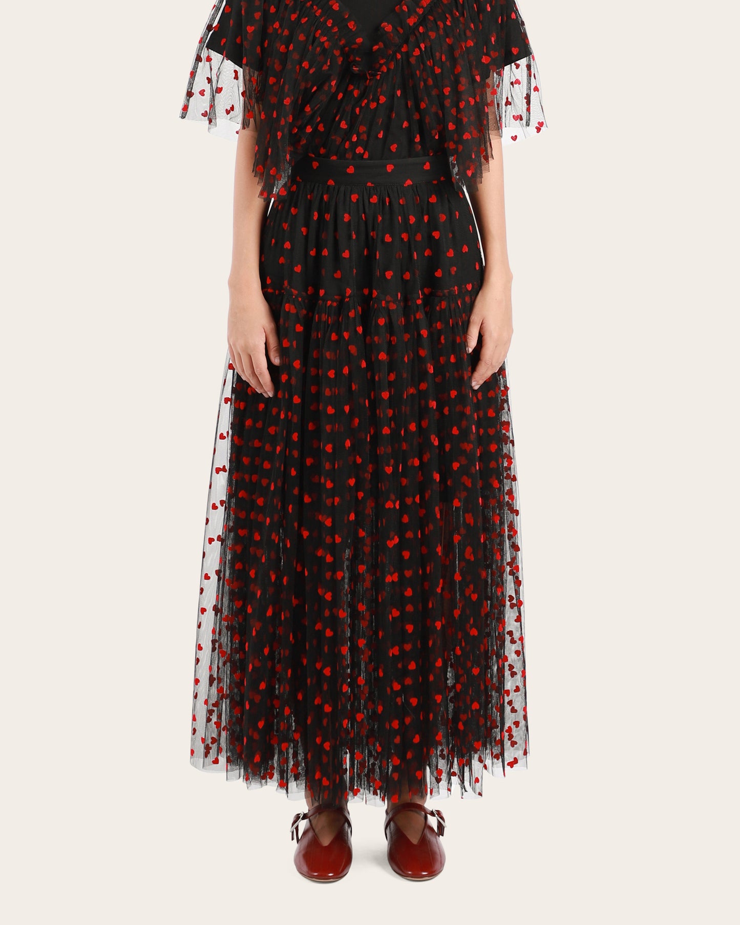 Tulle Heart Maxi Skirt