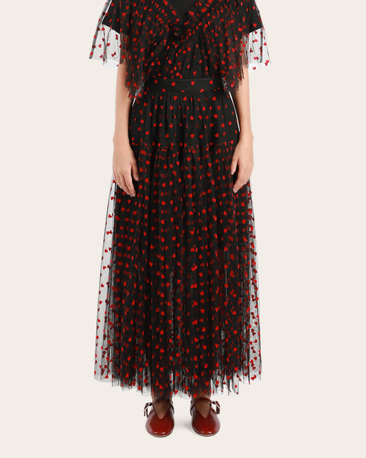 Tulle Heart Maxi Skirt
