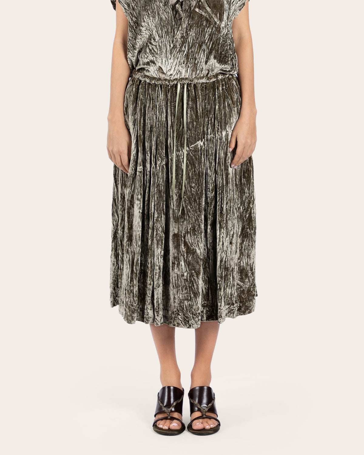 Crushed Silk Velvet Skirt