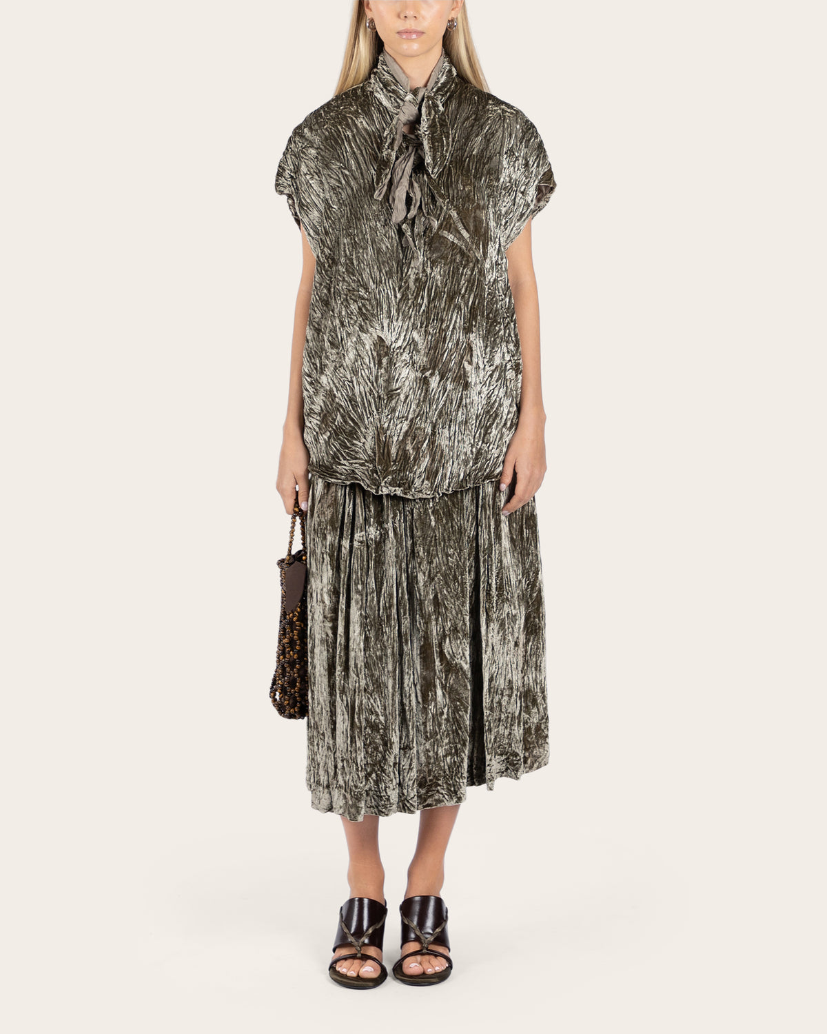Crushed Silk Velvet Skirt