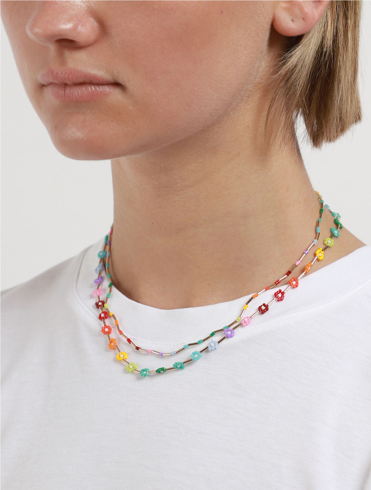 Barely There, But There + Flower Patch Duo Necklace