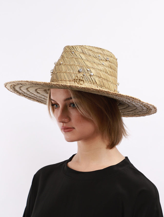 Dew Drops Straw Fedora Hat