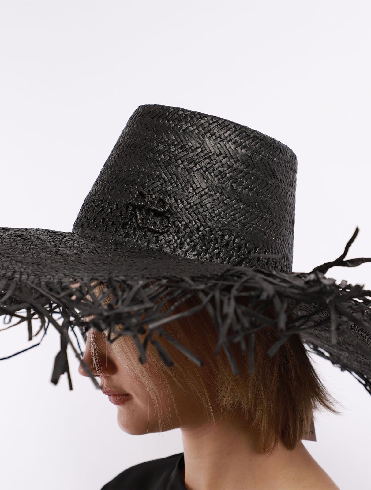 Wide Brim Raw Edge Hat