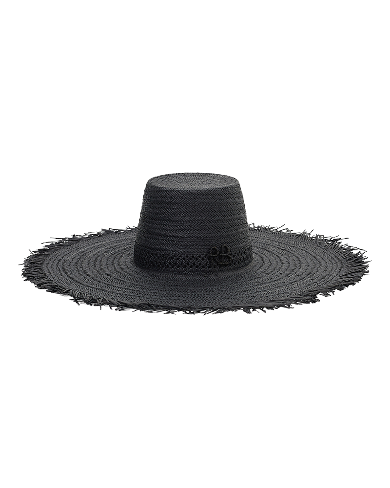 Wide Brim Raw Edge Hat