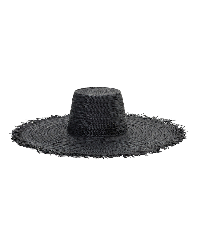 Wide Brim Raw Edge Hat