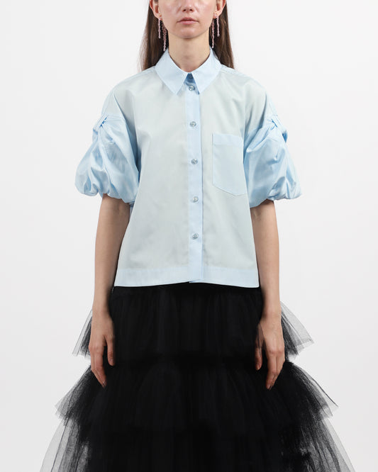 Cropped Puff Bow Sleeve