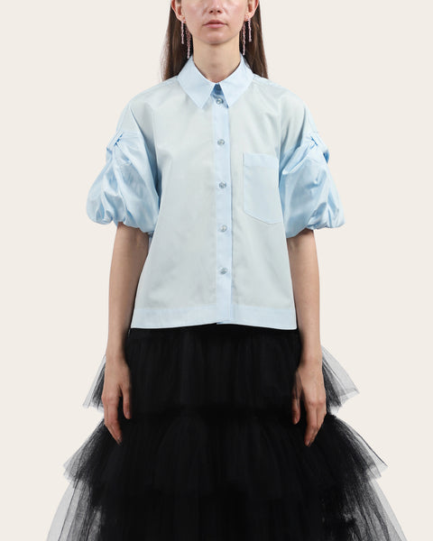 Cropped Puff Bow Sleeve
