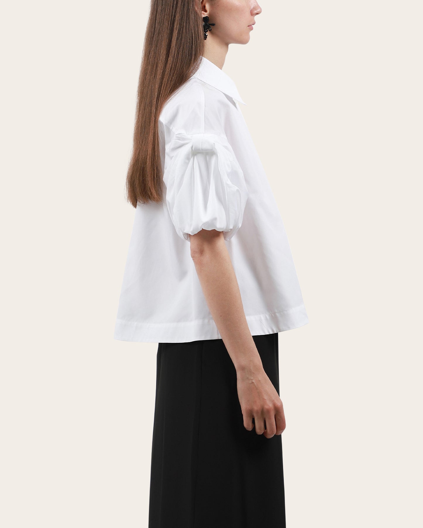 Cropped Puff Bow Sleeve