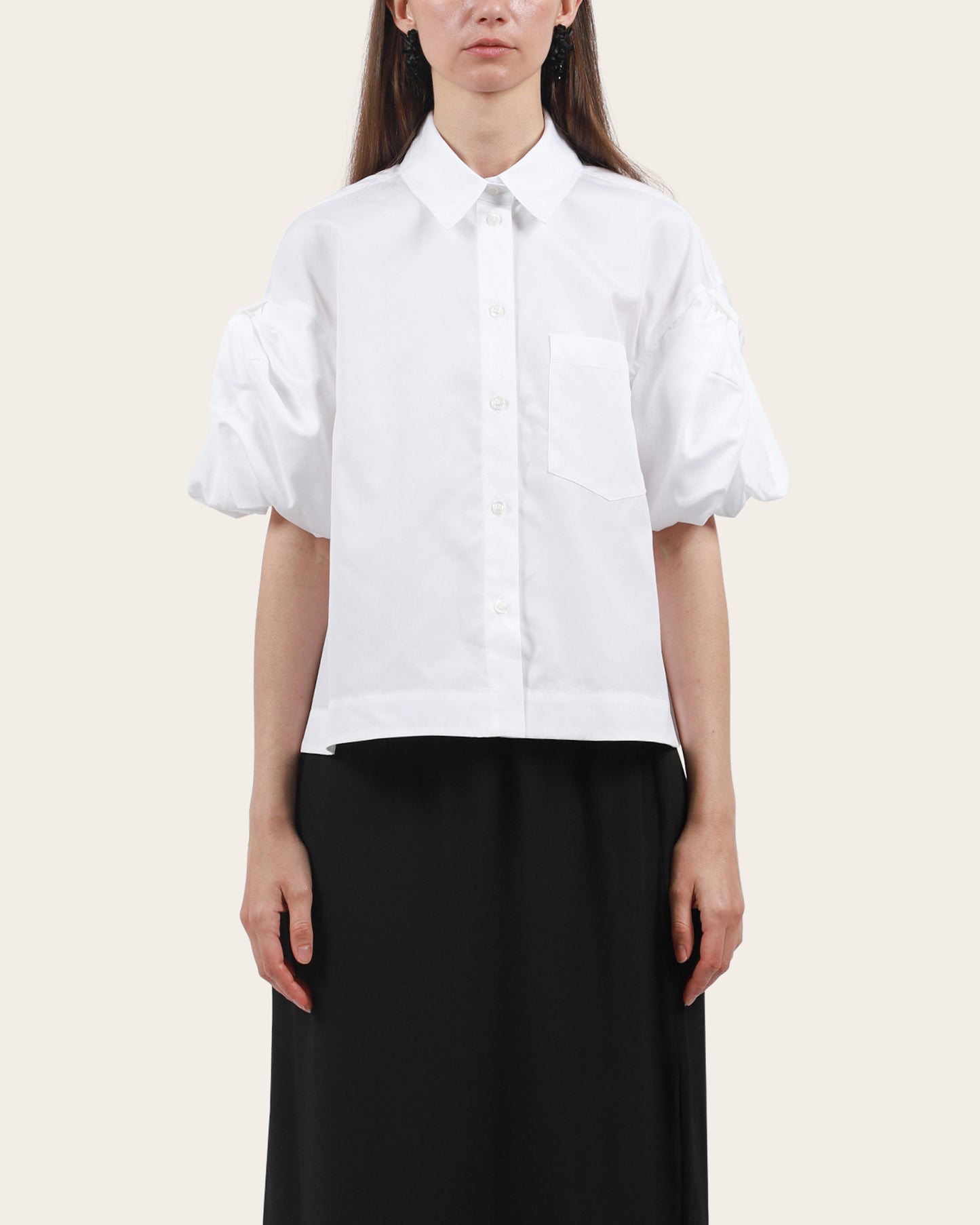 Cropped Puff Bow Sleeve