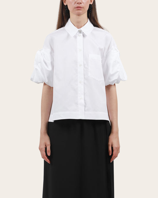 Cropped Puff Bow Sleeve