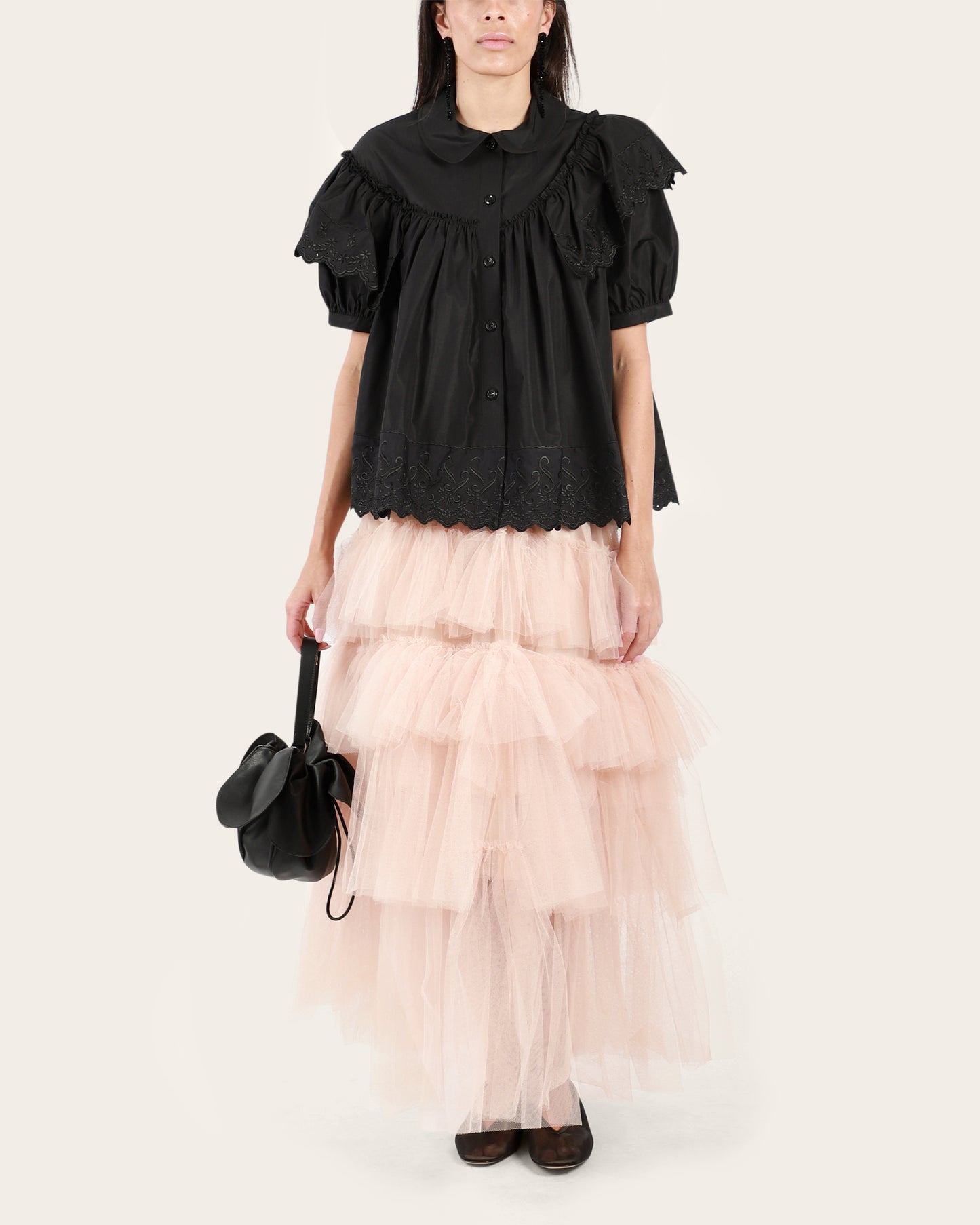 Cropped Puff Sleeve Shirt